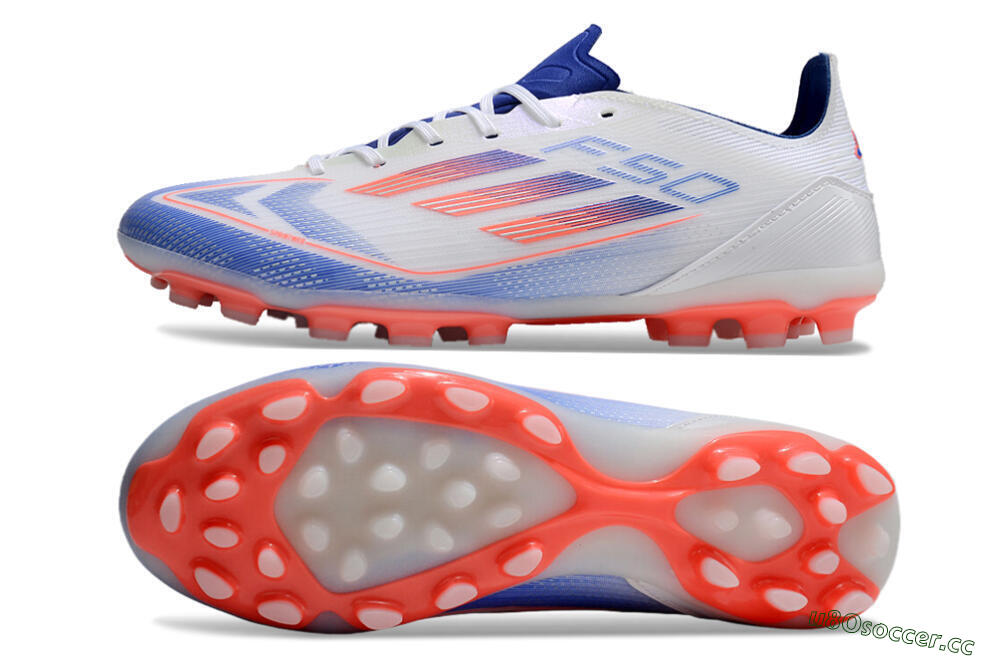 Unisex Adidas F50 Elite MG Multi Ground Low-Tops Football Boots - White/Blue/Red 1