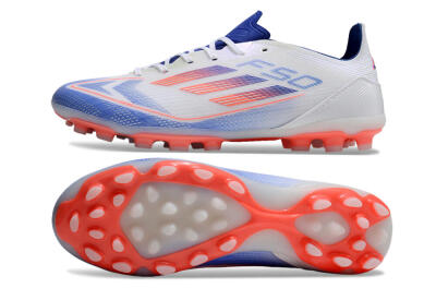 Unisex Adidas F50 Elite MG Multi Ground Low-Tops Football Boots - White/Blue/Red
