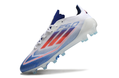 Men's Adidas F50 Elite AG Artificial Grass Low-Tops Football Boots - White/Blue/Red