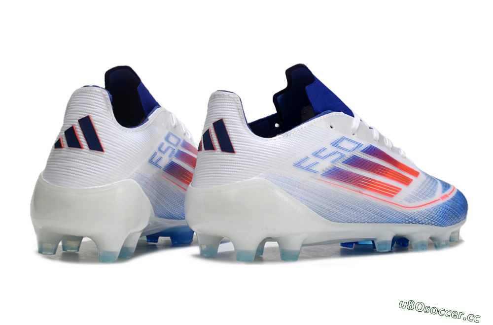 Men's Adidas F50 Elite AG Artificial Grass Low-Tops Football Boots - White/Blue/Red 7