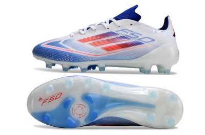 Men's Adidas F50 Elite AG Artificial Grass Low-Tops Football Boots - White/Blue/Red