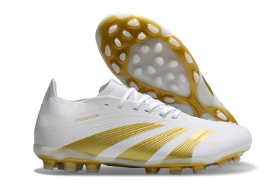 Unisex Adidas Predator Elite 24 MG Multi Ground Low-Tops Football Boots - White/Gold