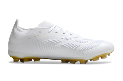Unisex Adidas Predator Elite 24 MG Multi Ground Low-Tops Football Boots - White/Gold