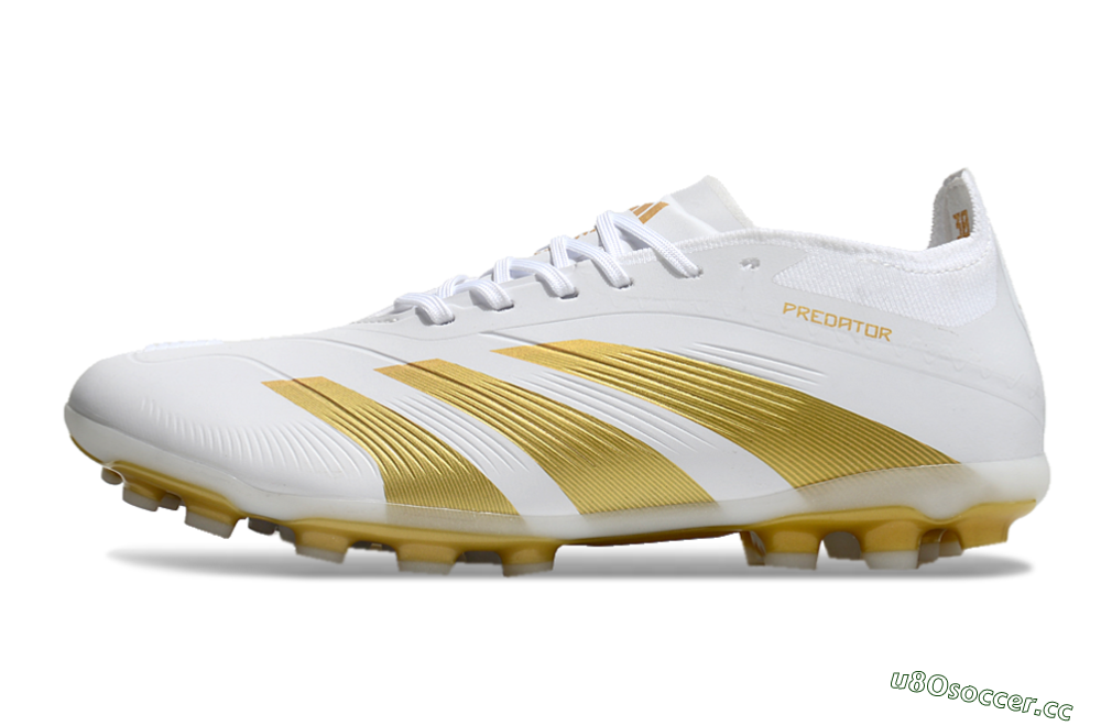 Unisex Adidas Predator Elite 24 MG Multi Ground Low-Tops Football Boots - White/Gold 0