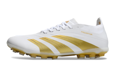 Unisex Adidas Predator Elite 24 MG Multi Ground Low-Tops Football Boots - White/Gold