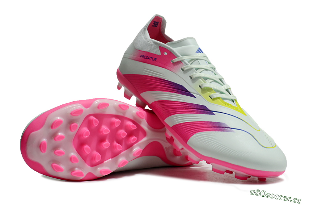 Unisex Adidas Predator Elite 24 MG Multi Ground Low-Tops Football Boots - Jade/Purple/Pink 3