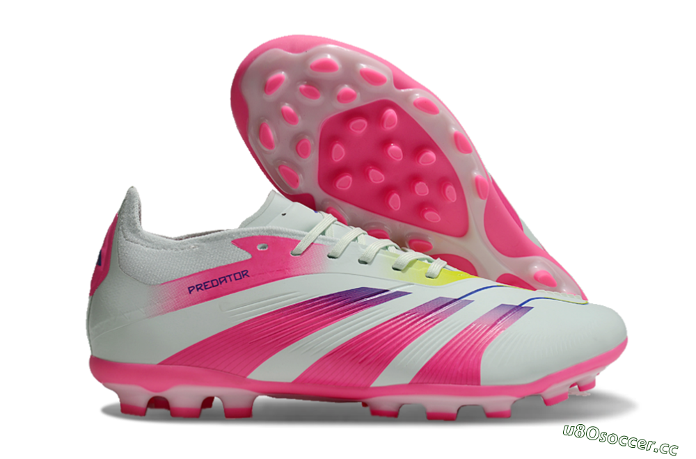 Unisex Adidas Predator Elite 24 MG Multi Ground Low-Tops Football Boots - Jade/Purple/Pink 2