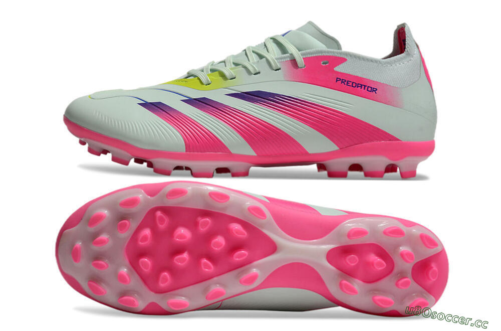 Unisex Adidas Predator Elite 24 MG Multi Ground Low-Tops Football Boots - Jade/Purple/Pink 1