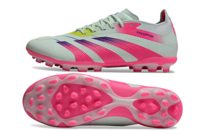 Unisex Adidas Predator Elite 24 MG Multi Ground Low-Tops Football Boots - Jade/Purple/Pink