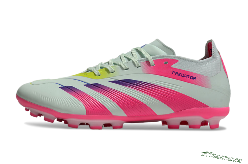 Unisex Adidas Predator Elite 24 MG Multi Ground Low-Tops Football Boots - Jade/Purple/Pink 0