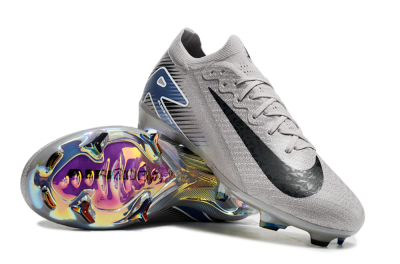 Unisex Nike Air Zoom Mercurial Vapor 16 Elite FG Firm Ground Low-Tops Football Boots - Grey/Black/Blue