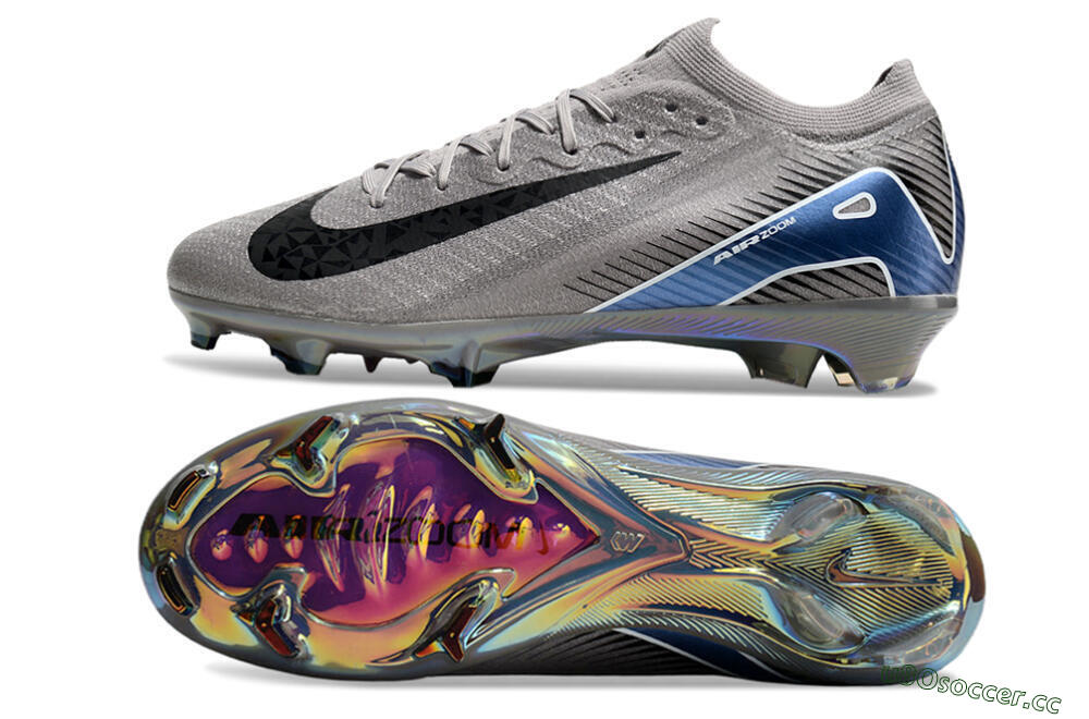 Unisex Nike Air Zoom Mercurial Vapor 16 Elite FG Firm Ground Low-Tops Football Boots - Grey/Black/Blue 1