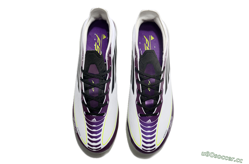 Unisex Messi x Adidas F50 Elite FG Firm Ground Low-Tops Football Boots - White/Black/Purple 4