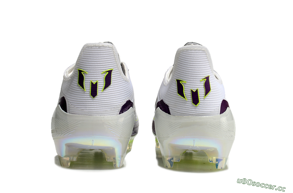 Unisex Messi x Adidas F50 Elite FG Firm Ground Low-Tops Football Boots - White/Black/Purple 7