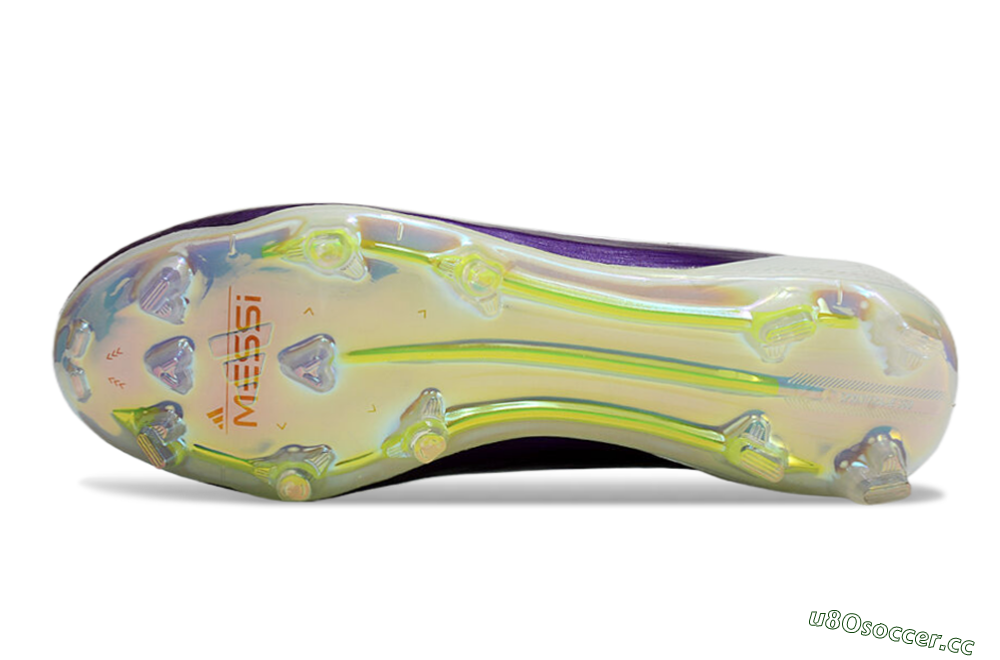 Unisex Messi x Adidas F50 Elite FG Firm Ground Low-Tops Football Boots - White/Black/Purple 5