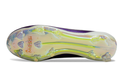 Unisex Messi x Adidas F50 Elite FG Firm Ground Low-Tops Football Boots - White/Black/Purple