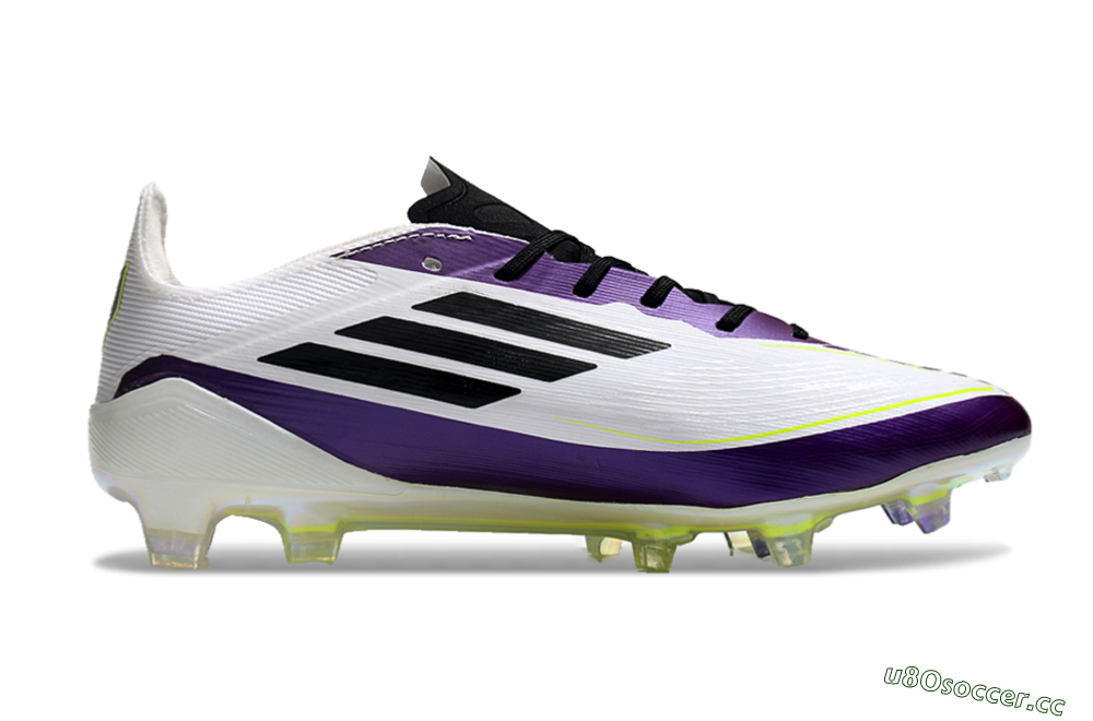 Unisex Messi x Adidas F50 Elite FG Firm Ground Low-Tops Football Boots - White/Black/Purple 6