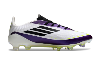 Unisex Messi x Adidas F50 Elite FG Firm Ground Low-Tops Football Boots - White/Black/Purple