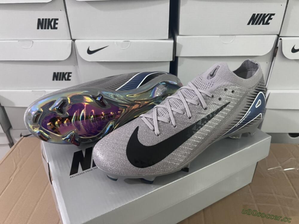 Unisex Nike Air Zoom Mercurial Vapor 16 Elite FG Firm Ground Low-Tops Football Boots - Grey/Black/Blue