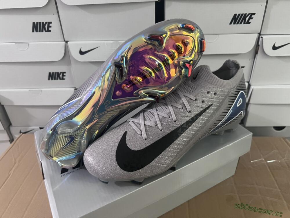 Unisex Nike Air Zoom Mercurial Vapor 16 Elite FG Firm Ground Low-Tops Football Boots - Grey/Black/Blue