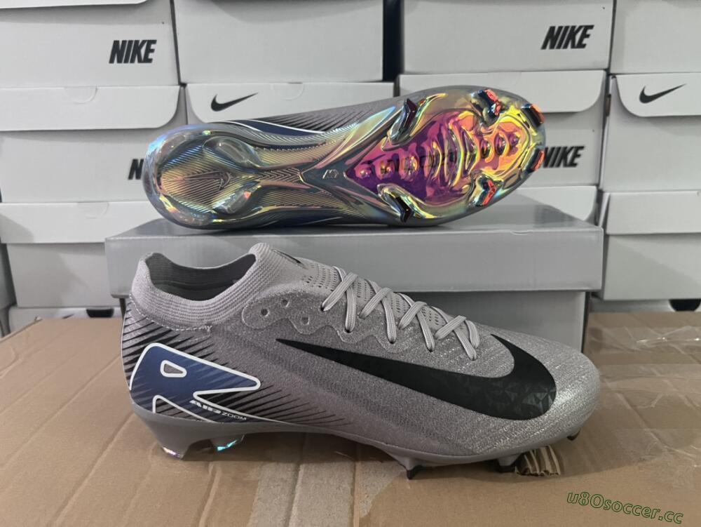 Unisex Nike Air Zoom Mercurial Vapor 16 Elite FG Firm Ground Low-Tops Football Boots - Grey/Black/Blue