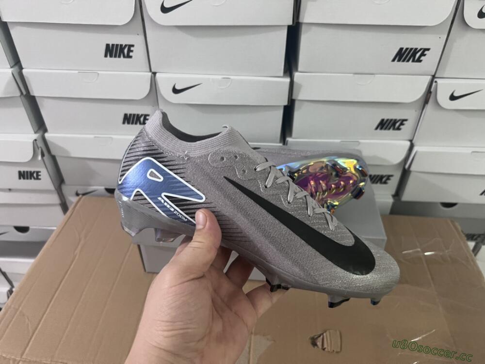 Unisex Nike Air Zoom Mercurial Vapor 16 Elite FG Firm Ground Low-Tops Football Boots - Grey/Black/Blue