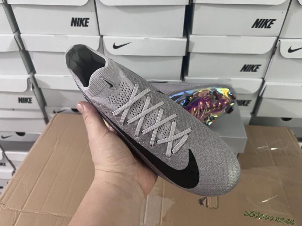 Unisex Nike Air Zoom Mercurial Vapor 16 Elite FG Firm Ground Low-Tops Football Boots - Grey/Black/Blue