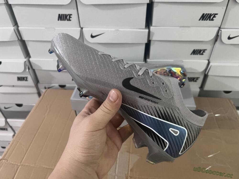 Unisex Nike Air Zoom Mercurial Vapor 16 Elite FG Firm Ground Low-Tops Football Boots - Grey/Black/Blue