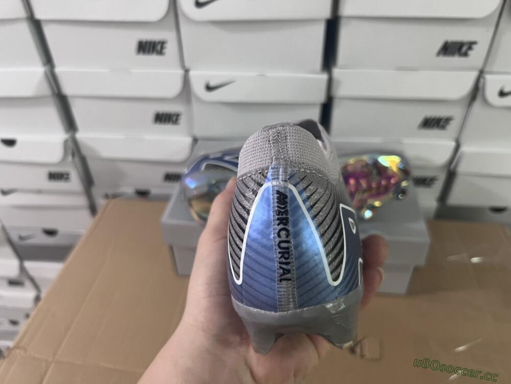 Unisex Nike Air Zoom Mercurial Vapor 16 Elite FG Firm Ground Low-Tops Football Boots - Grey/Black/Blue