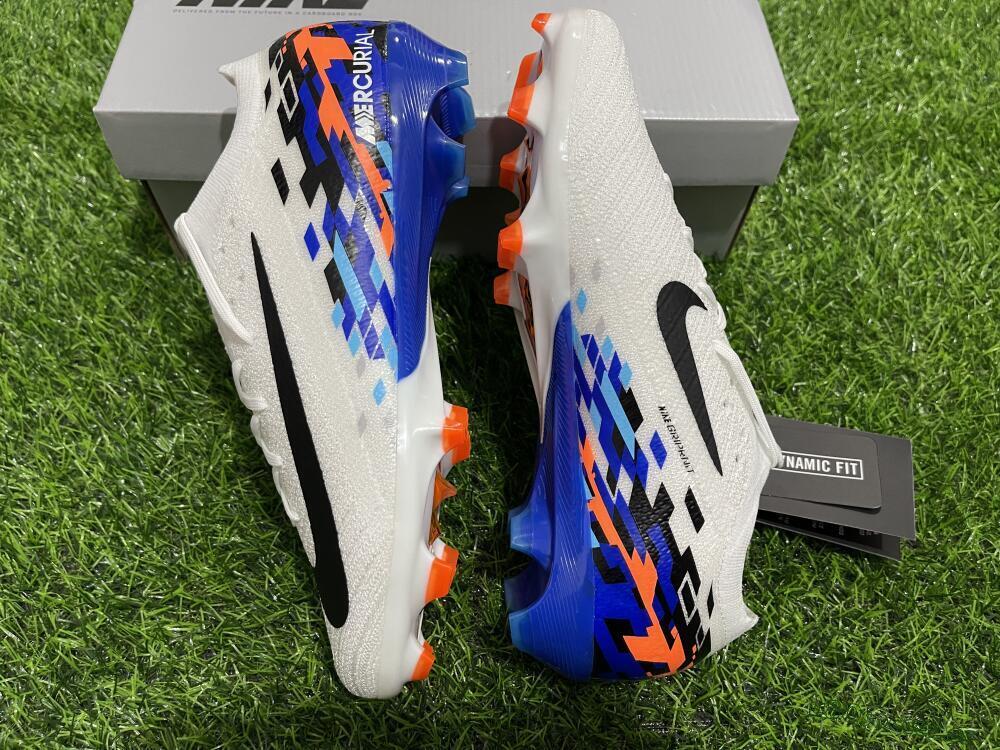 Unisex Nike Air Zoom Mercurial Vapor 16 Elite FG Firm Ground Low-Tops Football Boots - White/Black/Blue/Orange