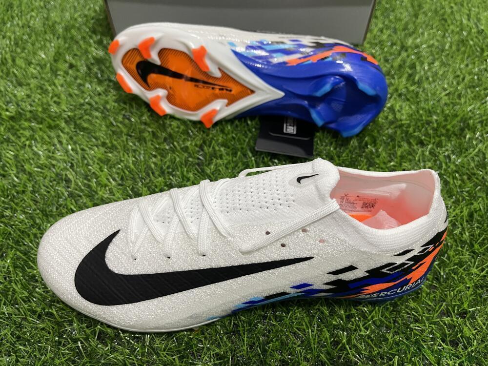 Unisex Nike Air Zoom Mercurial Vapor 16 Elite FG Firm Ground Low-Tops Football Boots - White/Black/Blue/Orange