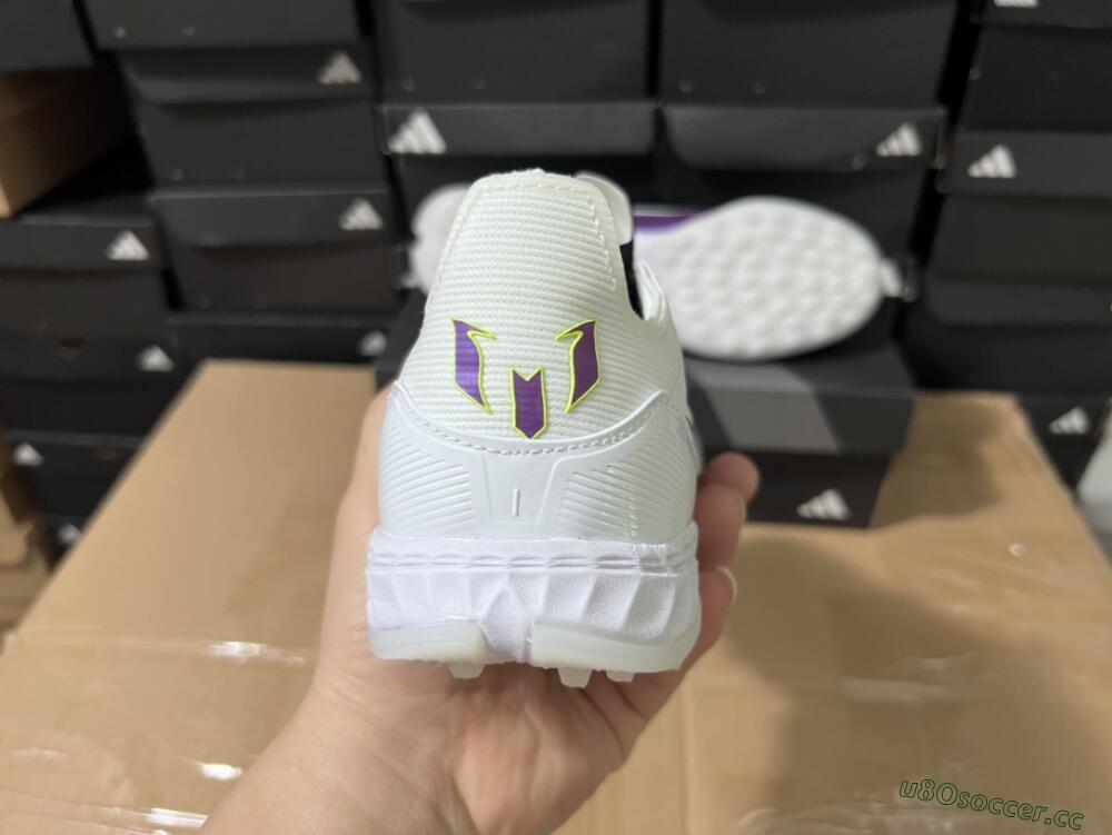 Unisex Adidas F50 Elite TF Artificial Turf Low-Tops Football Shoes - White/Black/Purple