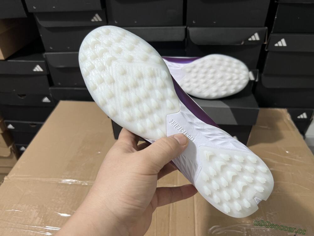 Unisex Adidas F50 Elite TF Artificial Turf Low-Tops Football Shoes - White/Black/Purple