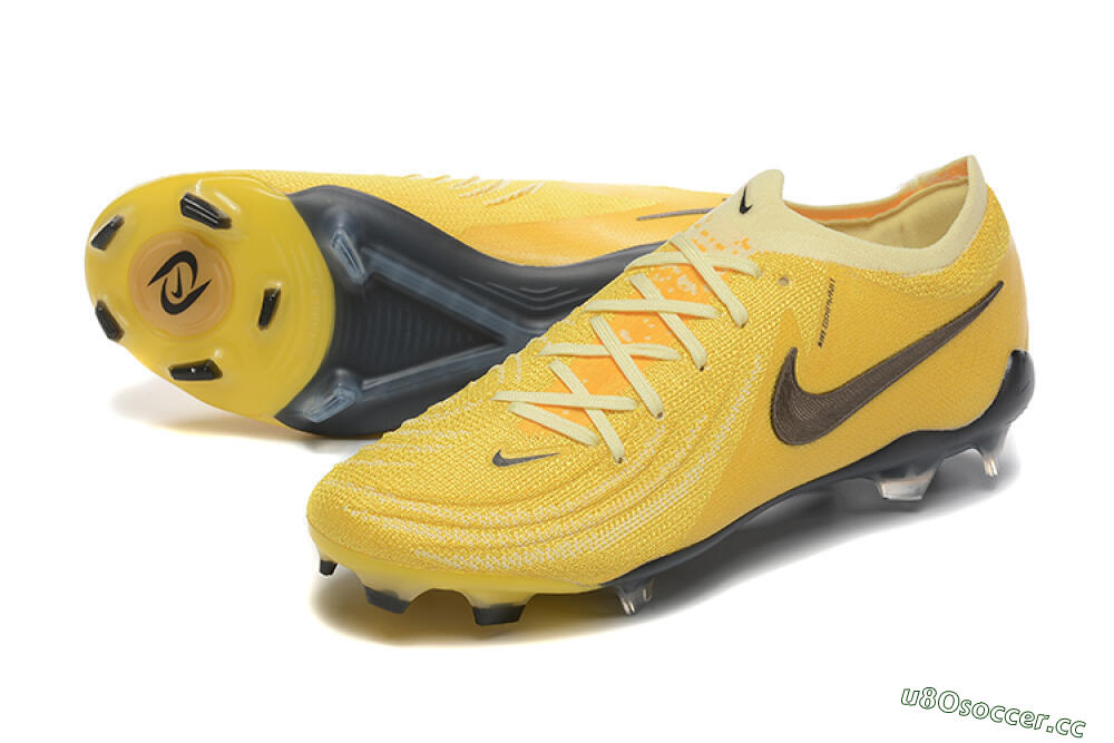 Men's Nike Phantom Luna Elite FG Firm Ground Low-Tops Football Boots - Yellow/White/Black 3