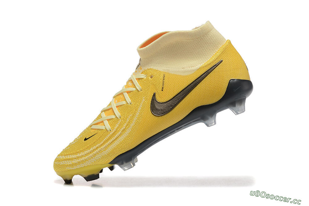 Men's Nike Phantom Luna Elite FG Firm Ground High-Tops Football Boots - Yellow/White/Black 8