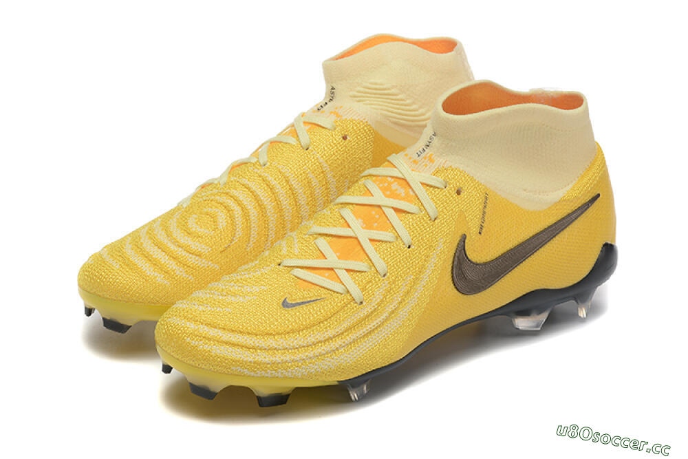 Men's Nike Phantom Luna Elite FG Firm Ground High-Tops Football Boots - Yellow/White/Black 6
