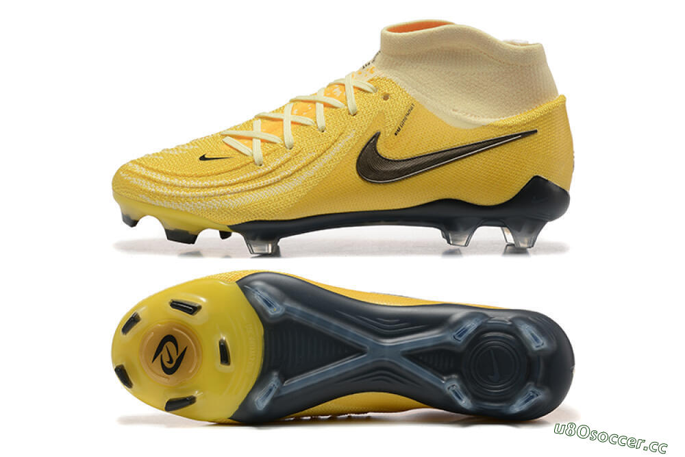Men's Nike Phantom Luna Elite FG Firm Ground High-Tops Football Boots - Yellow/White/Black 1