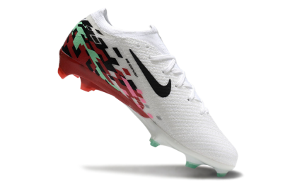 Unisex Nike Air Zoom Mercurial Vapor 16 Elite FG Firm Ground Low-Tops Football Boots - White/Black/Pink/Green