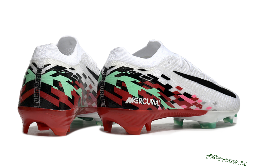 Unisex Nike Air Zoom Mercurial Vapor 16 Elite FG Firm Ground Low-Tops Football Boots - White/Black/Pink/Green 6