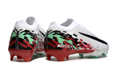 Unisex Nike Air Zoom Mercurial Vapor 16 Elite FG Firm Ground Low-Tops Football Boots - White/Black/Pink/Green