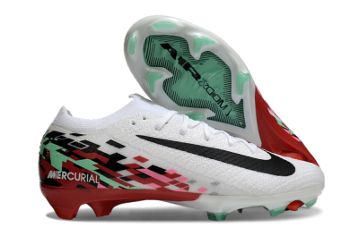 Unisex Nike Air Zoom Mercurial Vapor 16 Elite FG Firm Ground Low-Tops Football Boots - White/Black/Pink/Green