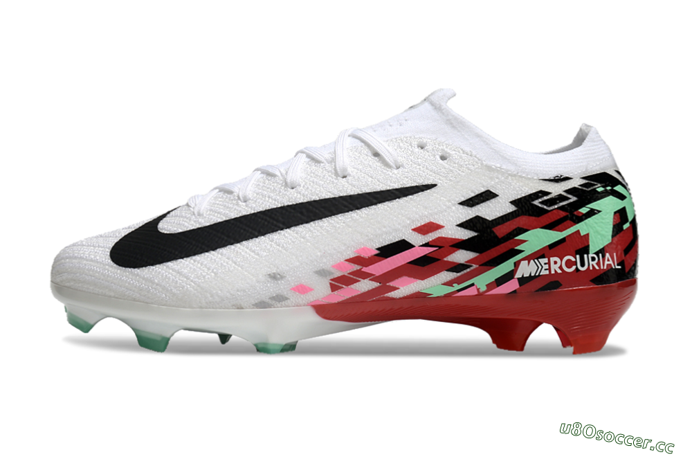 Unisex Nike Air Zoom Mercurial Vapor 16 Elite FG Firm Ground Low-Tops Football Boots - White/Black/Pink/Green 0