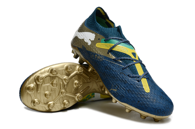 Men's Puma Future Ultimate MG Multi Ground Low-Tops Football Boots - Blue/White/Gold