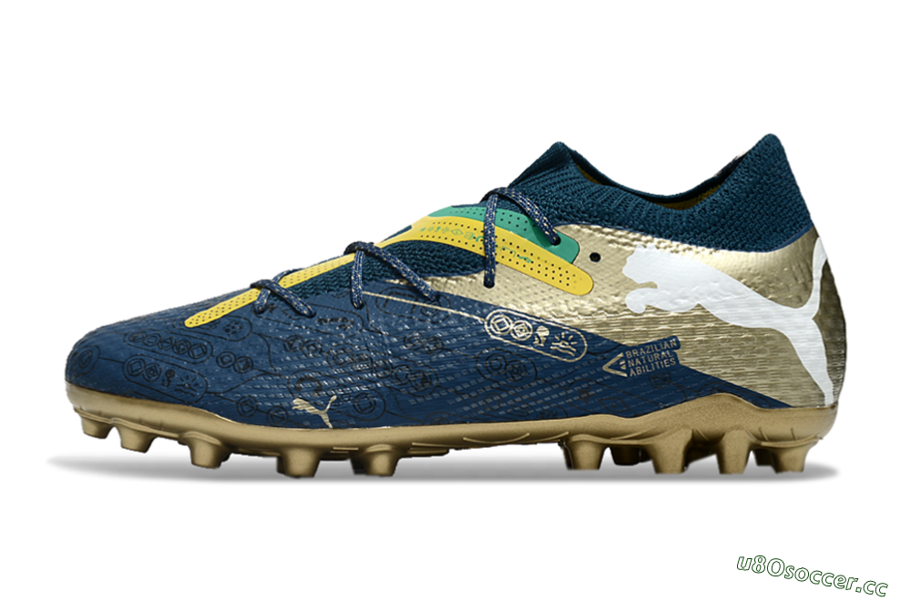 Men's Puma Future Ultimate MG Multi Ground Low-Tops Football Boots - Blue/White/Gold 0