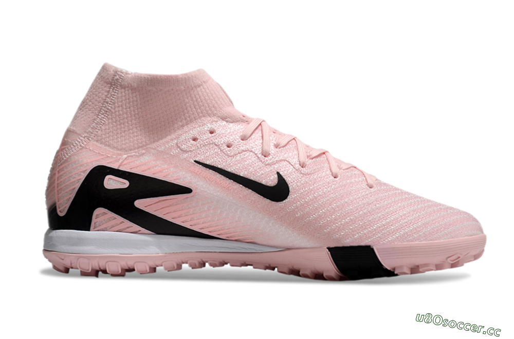 Unisex Nike Air Zoom Mercurial Superfly 10 Elite TF Artificial Turf High-Tops Football Shoes - Pink/White/Black 7