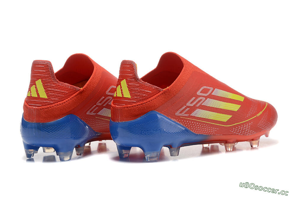 Men's Adidas F50 Elite Laceless FG Firm Ground Low-Tops Football Boots - Red/Yellow/Blue 9