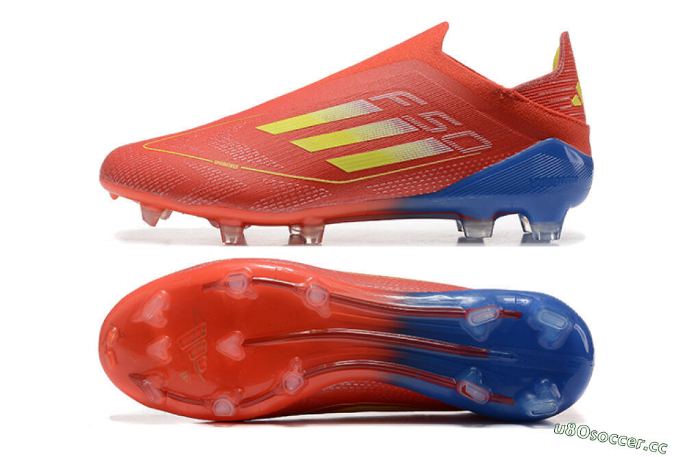Men's Adidas F50 Elite Laceless FG Firm Ground Low-Tops Football Boots - Red/Yellow/Blue 1