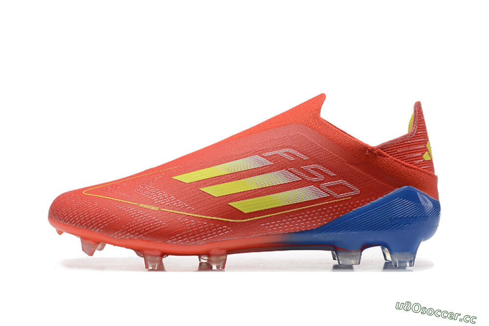 Men's Adidas F50 Elite Laceless FG Firm Ground Low-Tops Football Boots - Red/Yellow/Blue 0