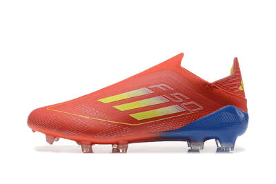Men's Adidas F50 Elite Laceless FG Firm Ground Low-Tops Football Boots - Red/Yellow/Blue