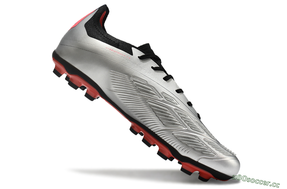 Men's Adidas Predator Elite 24 MG Multi Ground Low-Tops Football Boots - Silver/Blue/Red 4